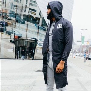 Black Long Coaches Jacket Unisex